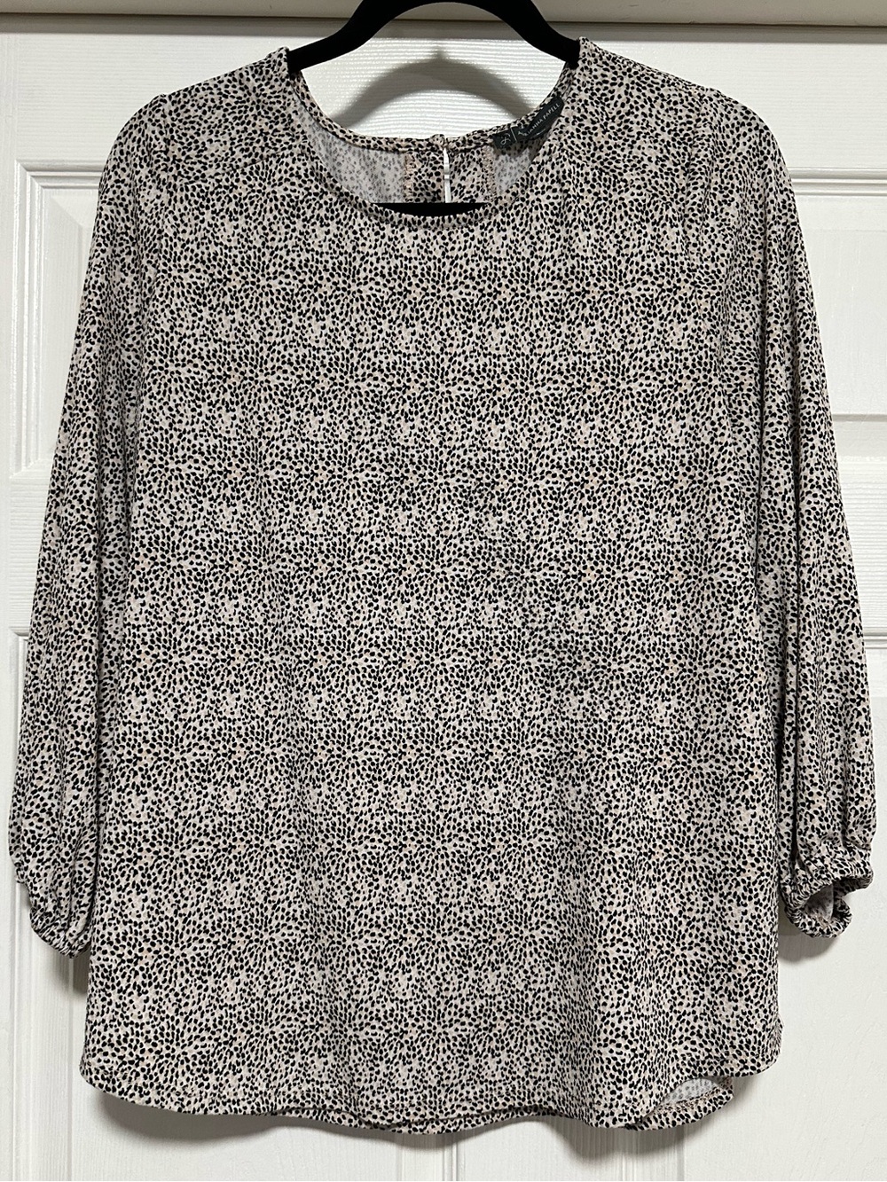 Adrianna Papell Animal Print 3/4 Sleeve Blouse Women’s L